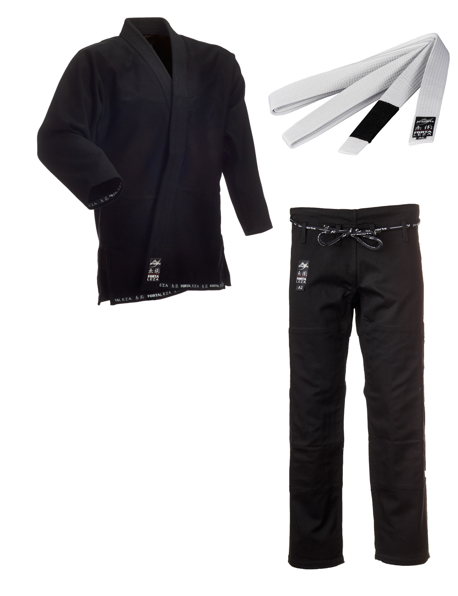 BJJ Starter Gi Fortaleza + BJJ Gürtel schwarz