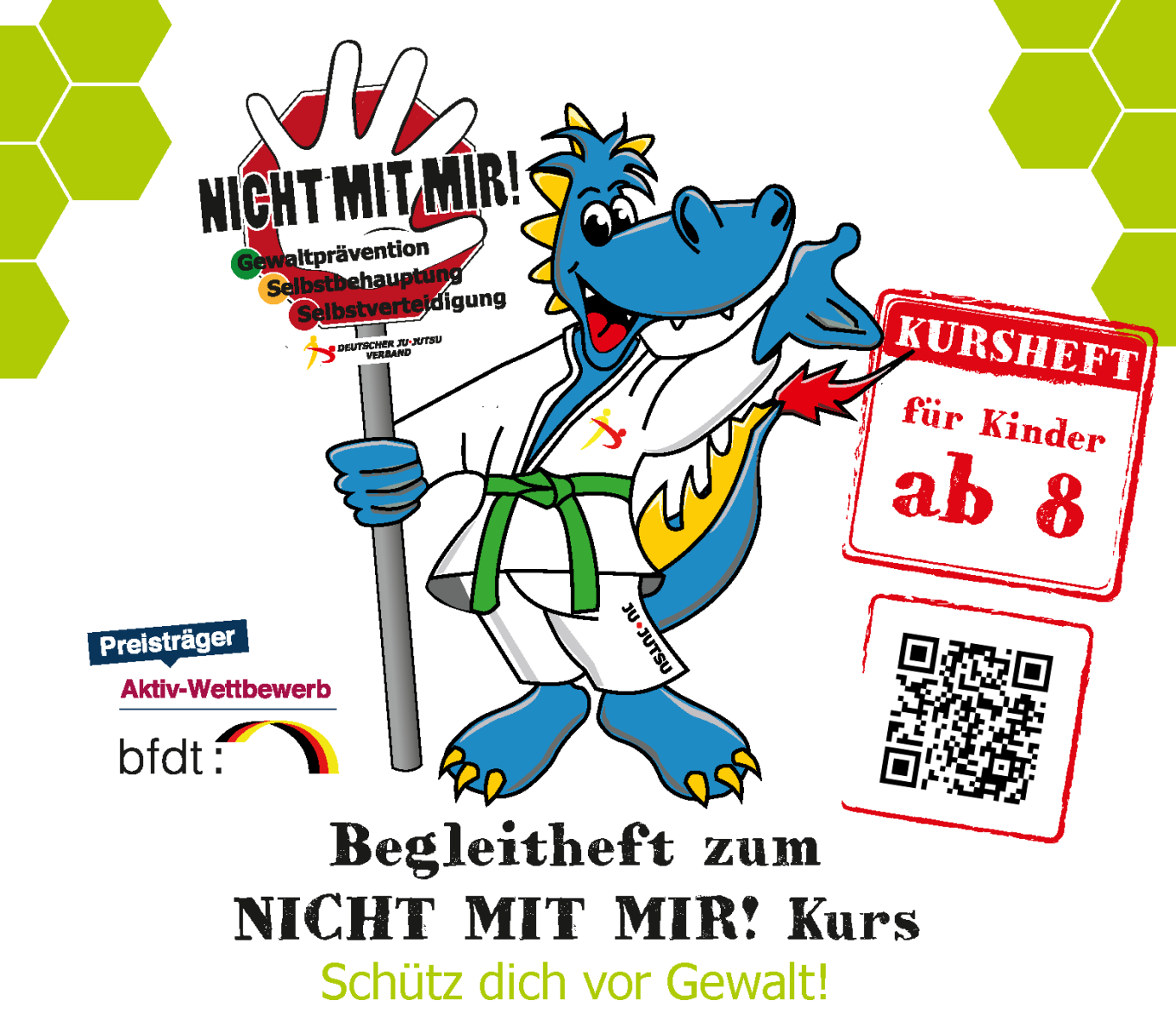 Judo Gi, Judo Gürtel, Drachen-Illustration, Kursheft, Kinderprogramm