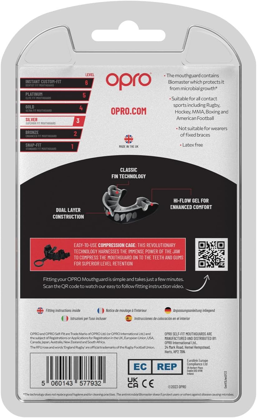 OPRO Zahnschutz Silver Senior GEN5 - Jaws black/silver