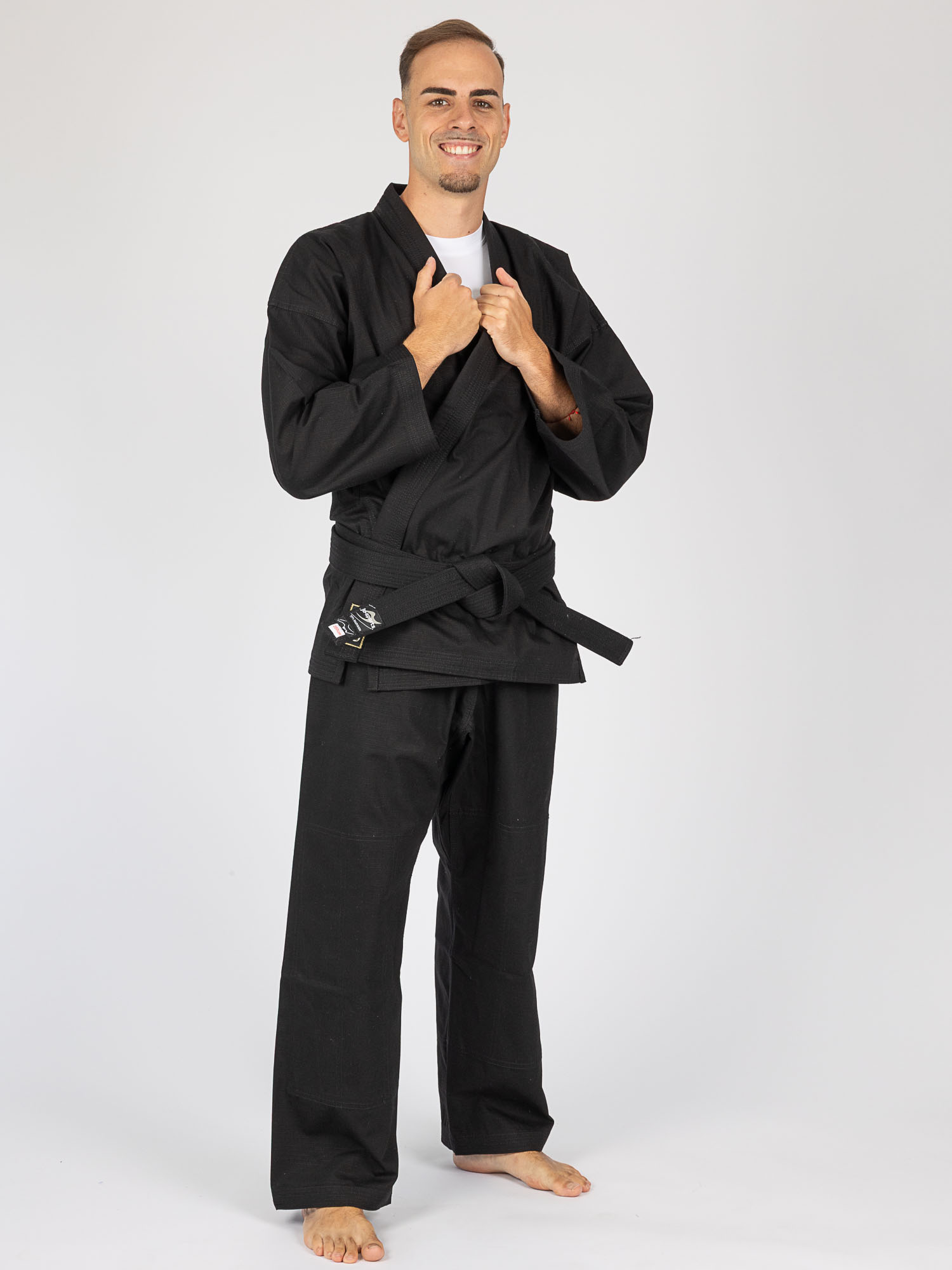 Judo-GI, Schwarz, Gürtel, Judo-Uniform, Trainingstextur