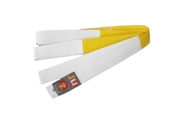 Budogürtel weiß/gelb Two Tone