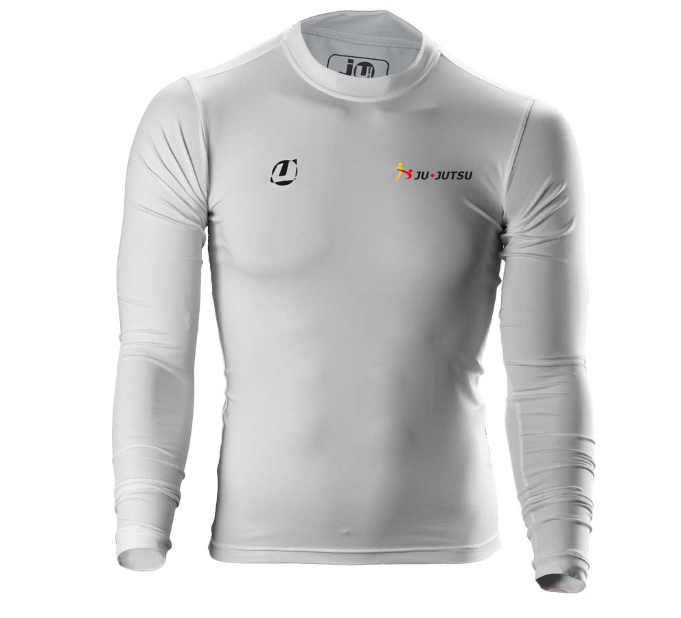 rashguard, langarmshirt, weiß, kompression, logo