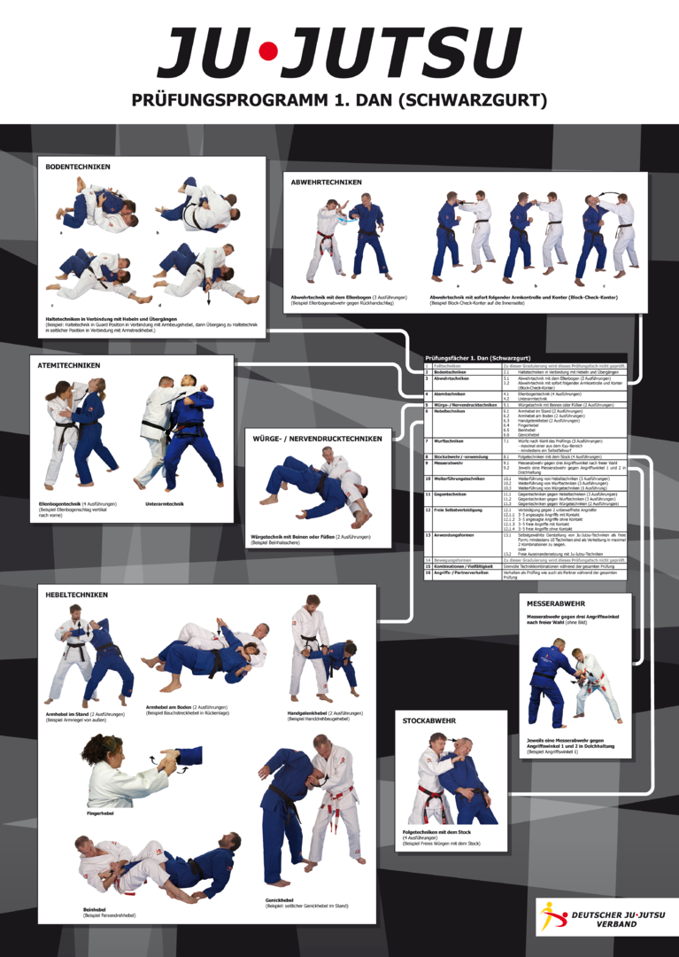 Judo gi, Judo belt, Größe, Trainingsposter, Judo Technik