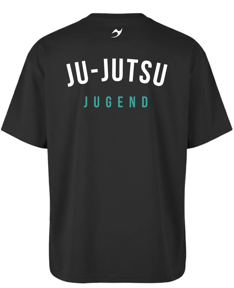 Tee, T-Shirt, Ju-Jitsu, Jugend, Schwarz