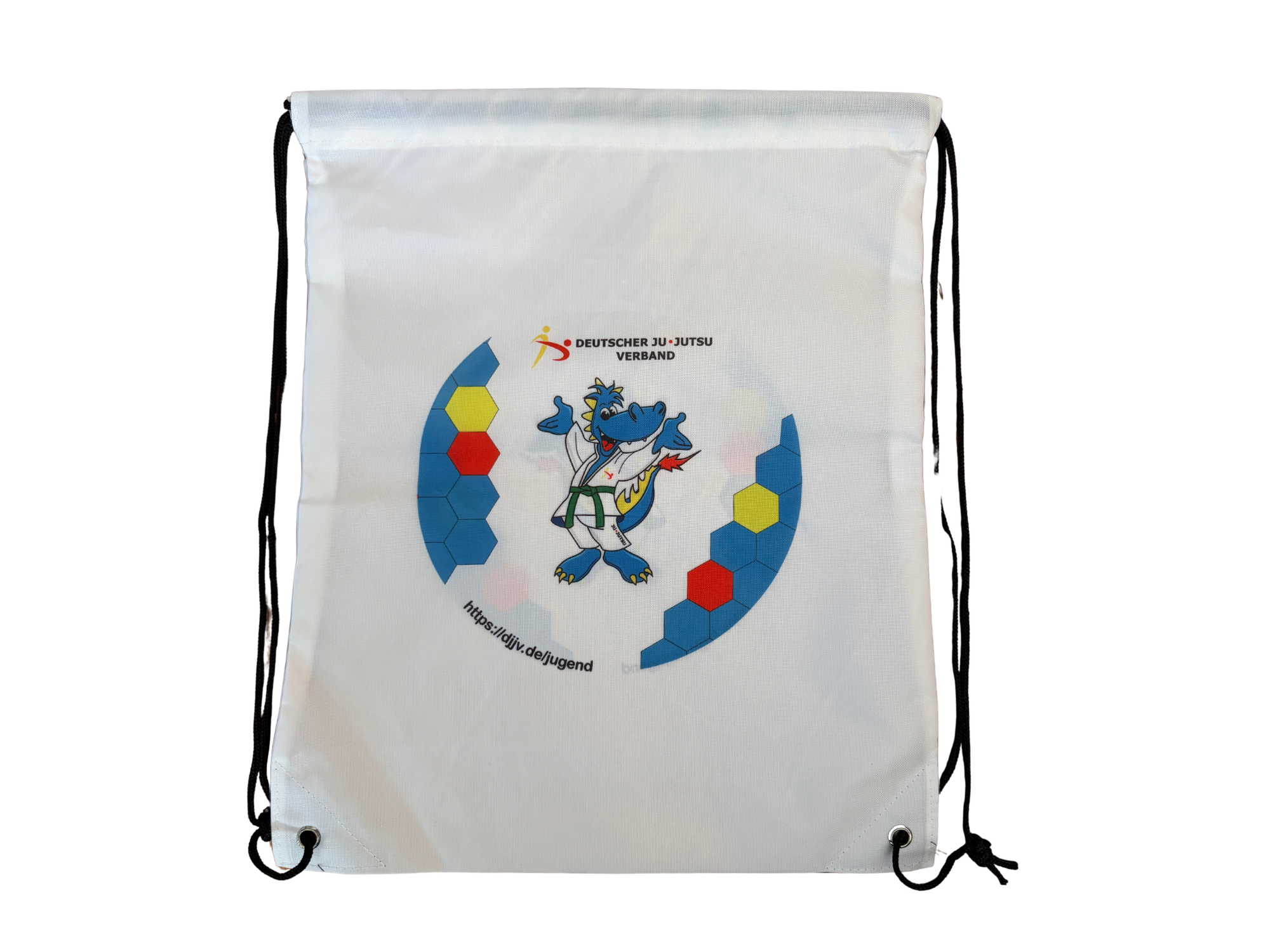 Turnbeutel, Drawstring bag, Juju-jitsu, Kunststoff, Logo Druck
