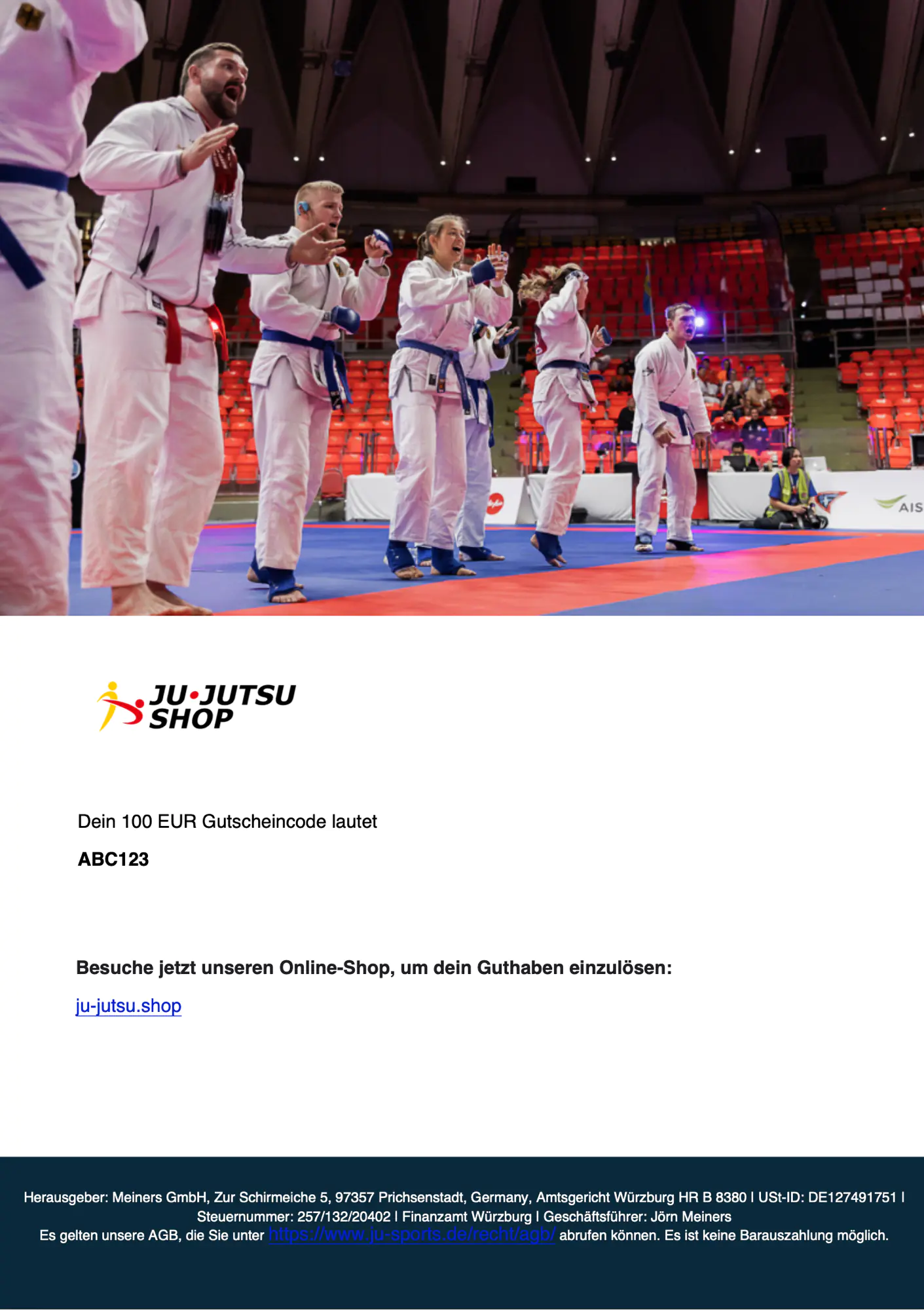 Gutschein, 100-Euro-Gutschein, Gutscheincode, Jiu-Jitsu-Shop